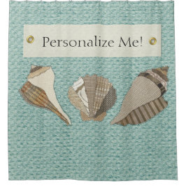 Imitate Leinwand Stoff Personalisiert Seashell App Duschvorhang