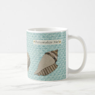 Imitate Leinwand Stoff Personalisiert Seashell App Kaffeetasse