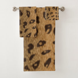 Imitate Leopard Spots Pelz Badhandtuch Set
