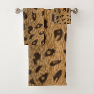 Imitate Leopard Spots Pelz Badhandtuch Set