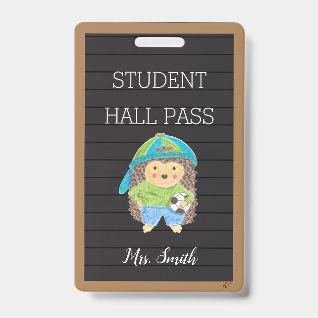 Imitate Letter Board Boy Student Hall Pass Abzeich Ausweis (Vorderseite)