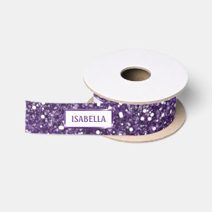 Imitate Lila Glitzer Textur mit benutzerdefinierte Satinband