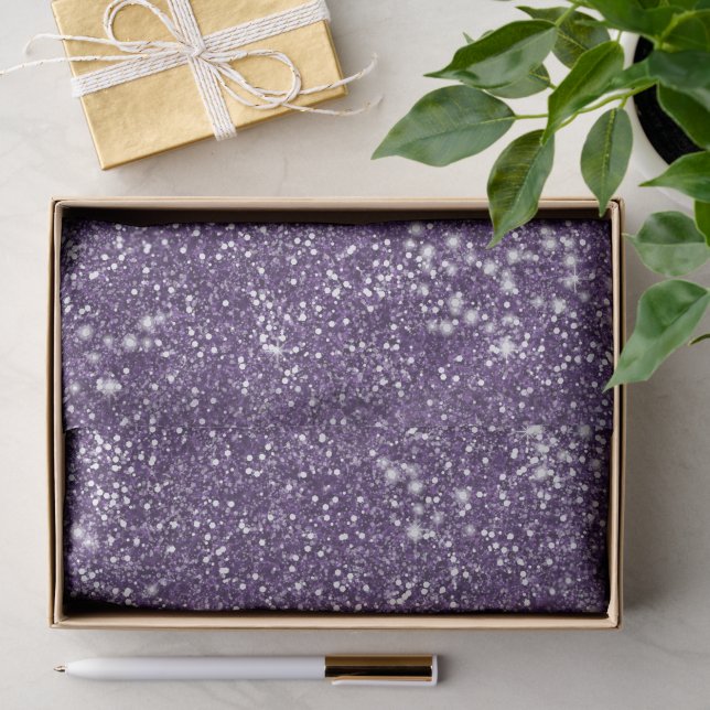 Imitate Lila Glitzer Texturlook - Druckbild - Seidenpapier (Geschenk)