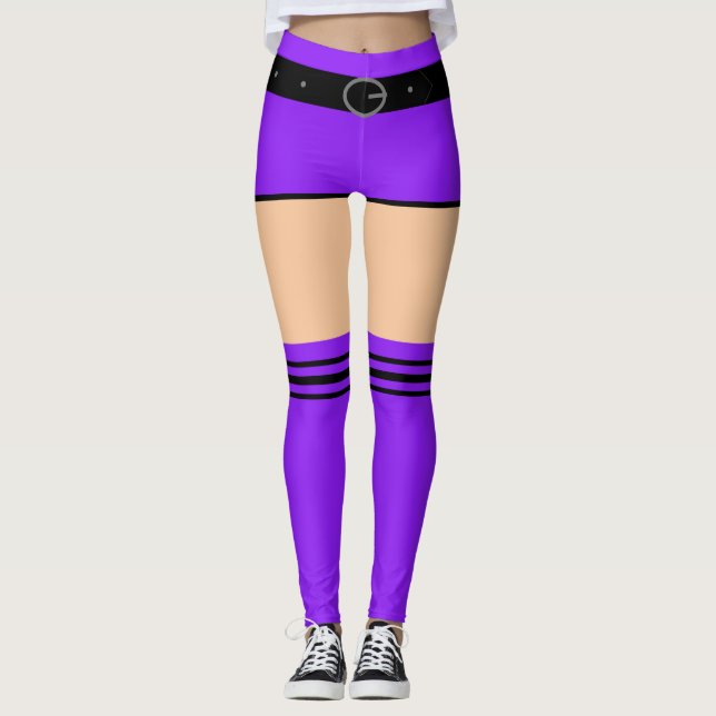 Imitate Lila Shorts und Stricksocken Funny Legging Leggings (Vorderseite)