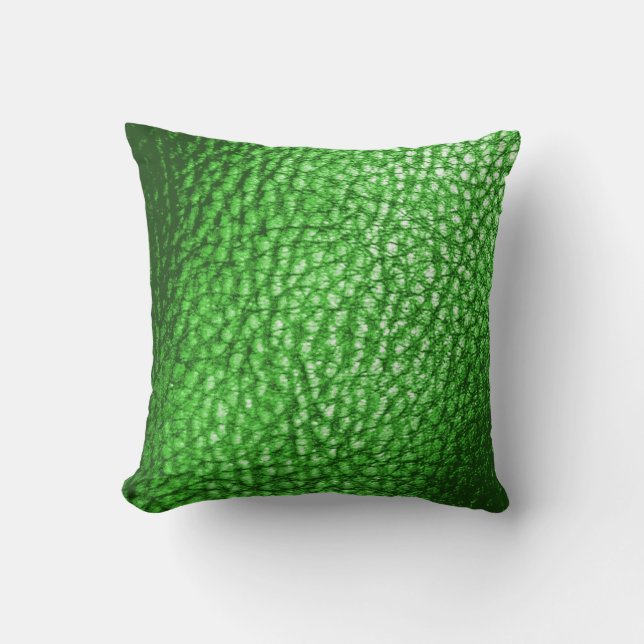 Imitate Lime Green Metalic Leather Solid Kissen (Vorderseite)