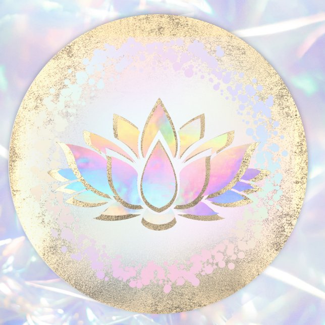 Imitate Logo für die holografische Lotus-Blume Runder Aufkleber (Von Creator hochgeladen)