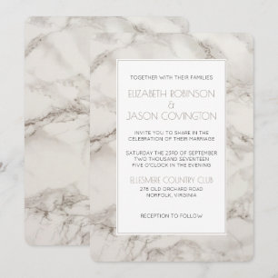 Imitate Marble Alabaster Moderne Hochzeit einladen Einladung