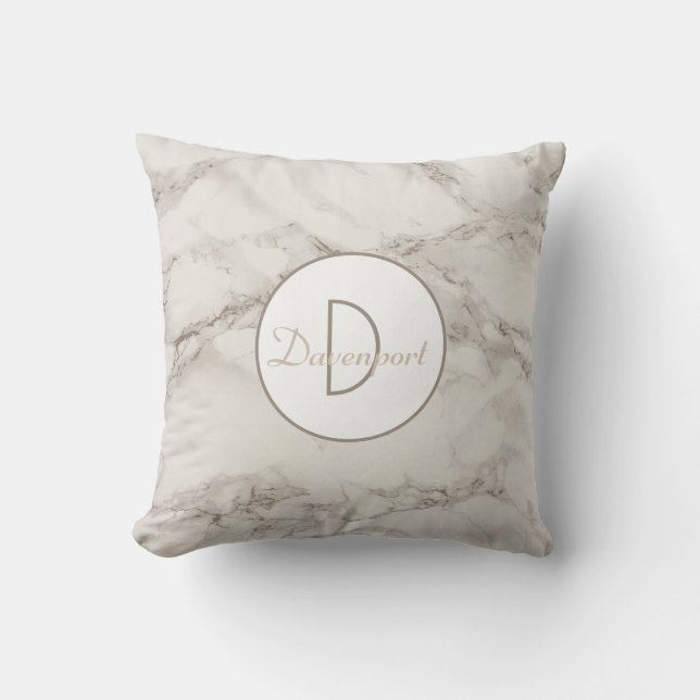 Imitate Marble Alabaster Taupe Personalisiert Mode Kissen (Vorderseite)