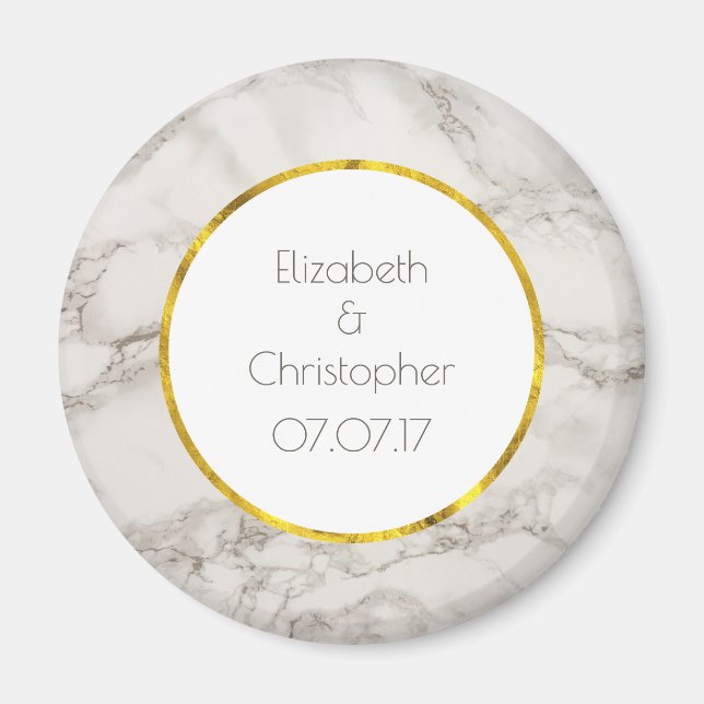 Imitate Marble Alabaster Taupe Tan Moderne Hochzei Magnet (Vorne)