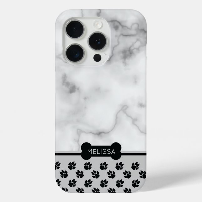 Imitate - Marble & Dog-Thema - Auswahl der Farbe f iPhone 15 Pro Hülle (Rückseite)