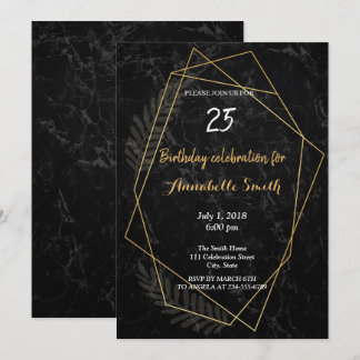 Imitate Marble Geometric Geburtstag Einladung