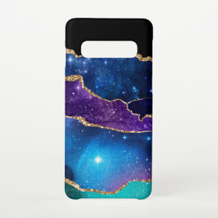 Imitate Marbled Agate Stone Galaxy Funkelnd Schluc Samsung Galaxy S10 Hülle