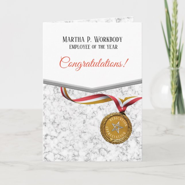 Imitate Marmor Goldmedaille Angestellter der Jahre Karte (Vorderseite)
