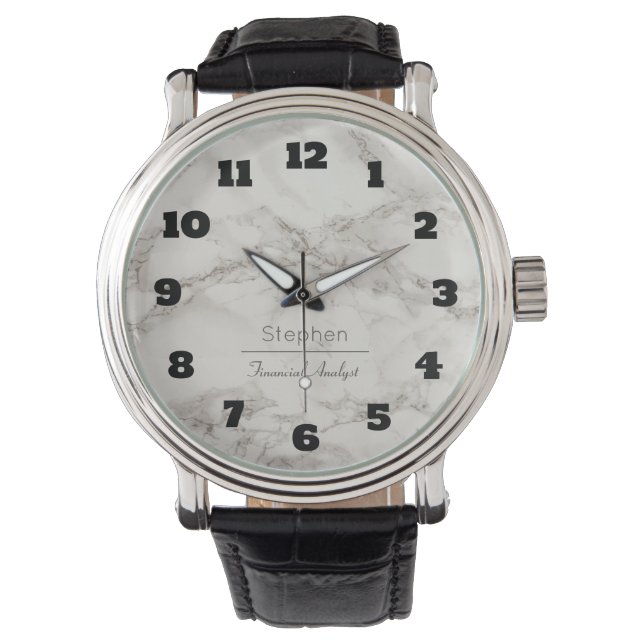 Imitate Marmor in Taupe Personalisiert Armbanduhr (Vorderseite)