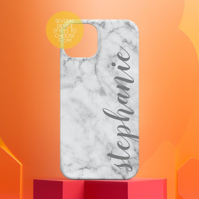 Imitate Marmor mit kalligrafischem, benutzerdefini Case-Mate iPhone 14 Hülle (Personalized Phone Case - Many Device Styles to Choose From)