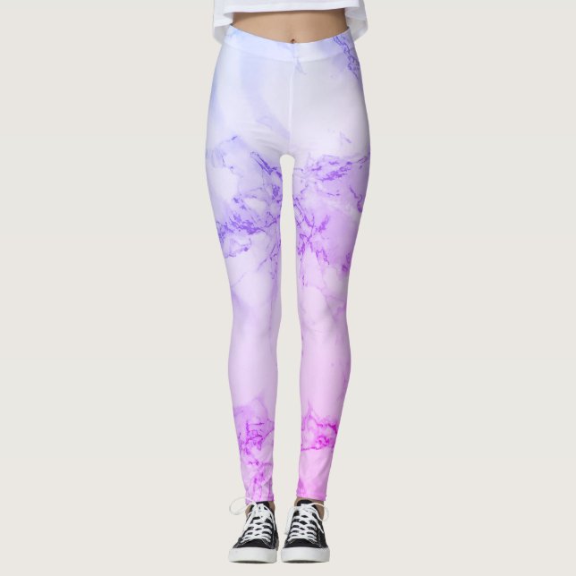 Imitate Marmoralabaster Lila Rosa Leggings (Vorderseite)