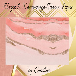 Imitate Marmorholz Rose Gold Wrapping, Decoupage,  Seidenpapier