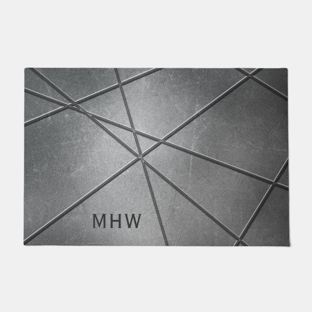 Imitate Metal Muster kundenspezifische Monogramm T Fußmatte (Vorderseite)