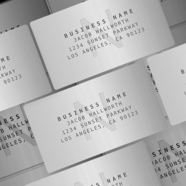 Imitate Metall Mit Monogramm wasserdicht Etiketten (Von Creator hochgeladen)