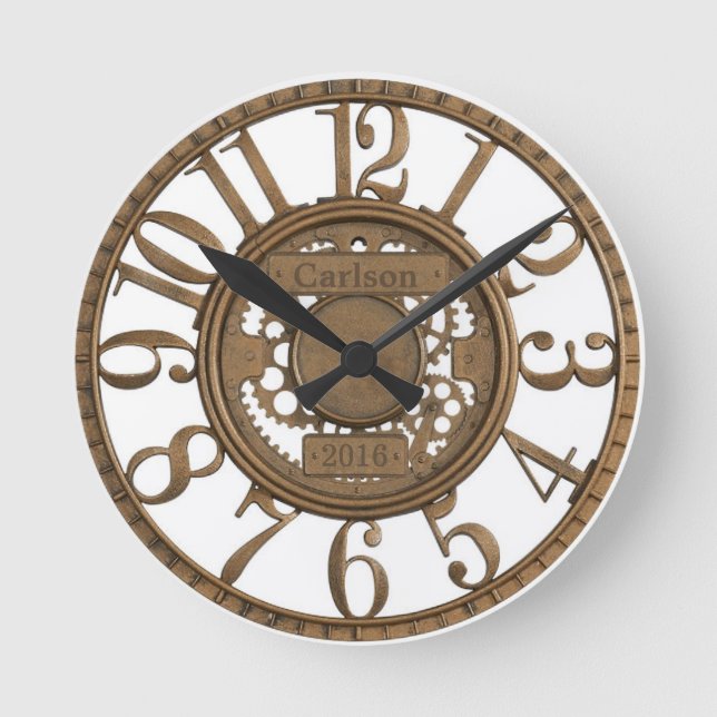 Imitate Metallfreischalteinrichtung Runde Wanduhr (Vorderseite)