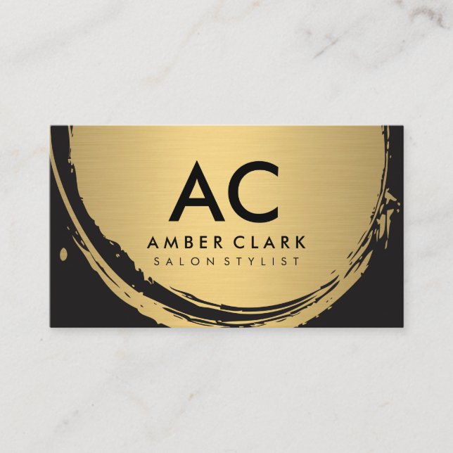 Imitate Metallic-Gold-Pinsel Visitenkarte (Vorderseite)