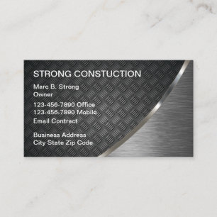 Imitate Metallic Look Construction Business Cards Visitenkarte