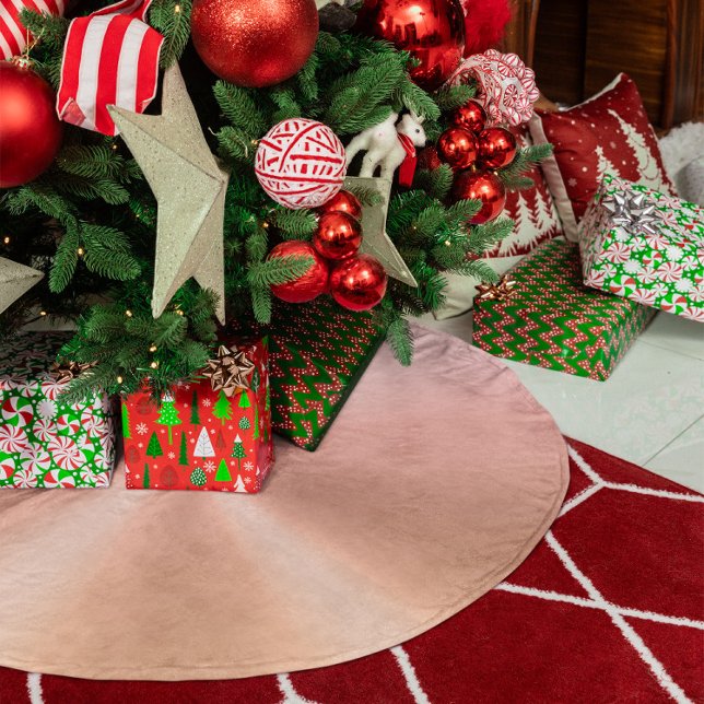 Imitate Metallische Rose Gold Gradient Polyester Weihnachtsbaumdecke (Faux Metallic Rose Gold Gradient Brushed Polyester Tree Skirt)