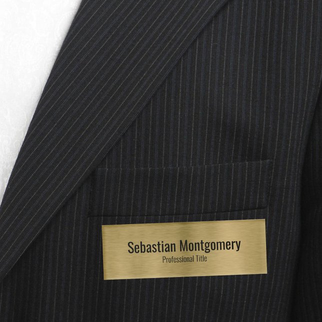 Imitate Metallischer Beruflich gebürsteter, goldfa Namenschild (professional name tag magnetic backing)