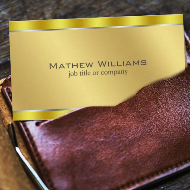 Imitate Metallischer Gold QR Code Minimalistisch Visitenkarte (Von Creator hochgeladen)