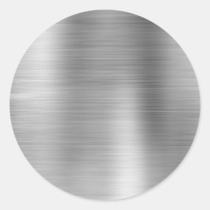 Imitate Metallisches Silbergraues Leder Runder Aufkleber