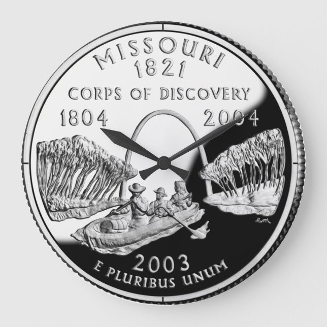 Imitate Missouri Staat Quarter Clock Große Wanduhr (Vorderseite)