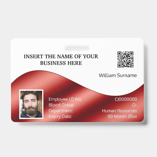 Imitate mit DIY-ID-Karte rot | Foto Ausweis (Front)