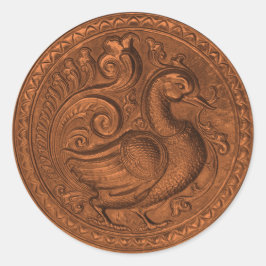 Imitate mit Embossed Peacock Copper Set 1026 Runder Aufkleber