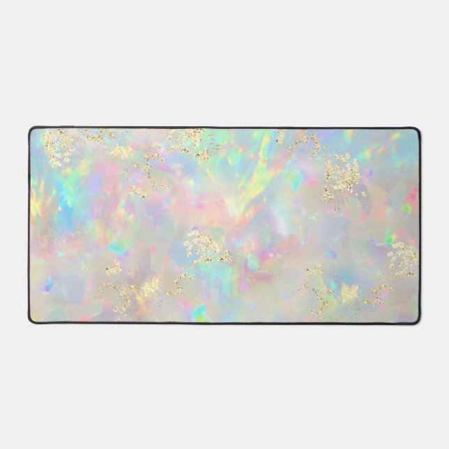 Imitate mit Feueropal, grober Glitzer Schreibtischunterlage (Vorderseite)