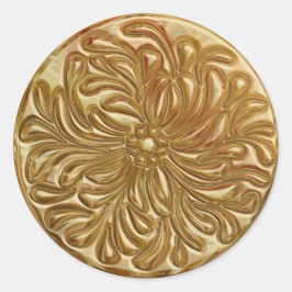 Imitate mit Gold-Design-Siegel Runder Aufkleber