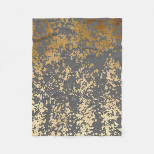 Imitate mit goldfarbenen und grauen Pinselstrichen Fleecedecke