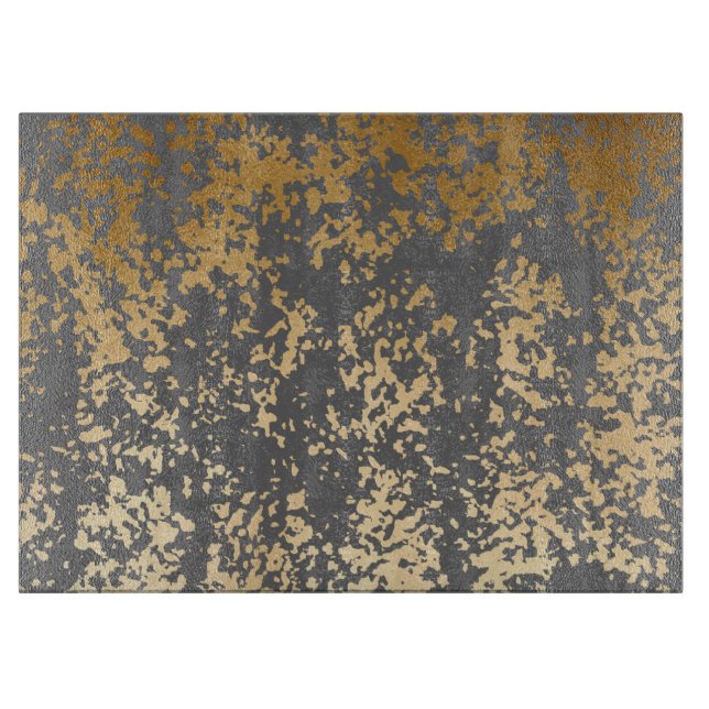 Imitate mit goldfarbenen und grauen Pinselstrichen Schneidebrett (Vorderseite)