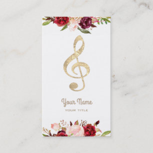 Imitate mit Goldfolie und Blume Visitenkarte