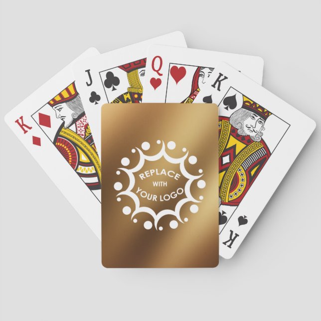 Imitate Mit Ihrem Firmenlogo glatter Gold Spielkarten (Rückseite)