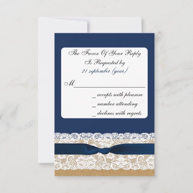 IMITATE mit marineblau-blauem uAwg 3,5 x 5 RSVP Karte (Vorderseite)