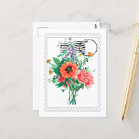Imitate mit mehreren Blume bedrucken Postkarte
