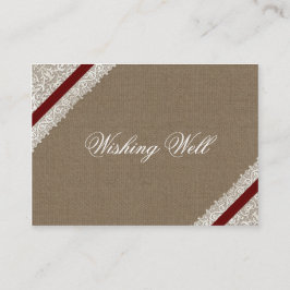 IMITATE mit rotem Spitzen und aufprallenden Brunne Begleitkarte