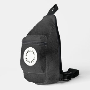 Imitate mit schwarzem Leder und Logo Crossbody Bag