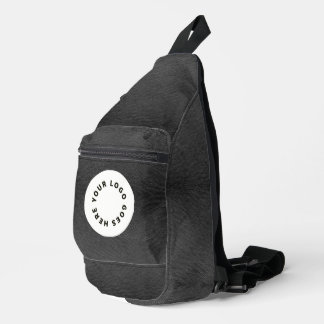 Imitate mit schwarzem Leder und Logo Crossbody Bag