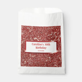 Imitate mit Textur aus rotem Glitzer Geschenktütchen