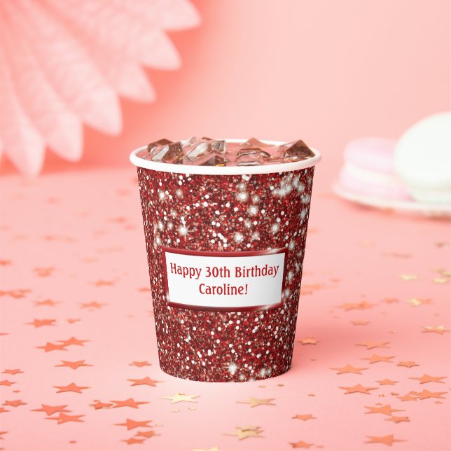 Imitate mit Textur aus rotem Glitzer Pappbecher (Insitu)