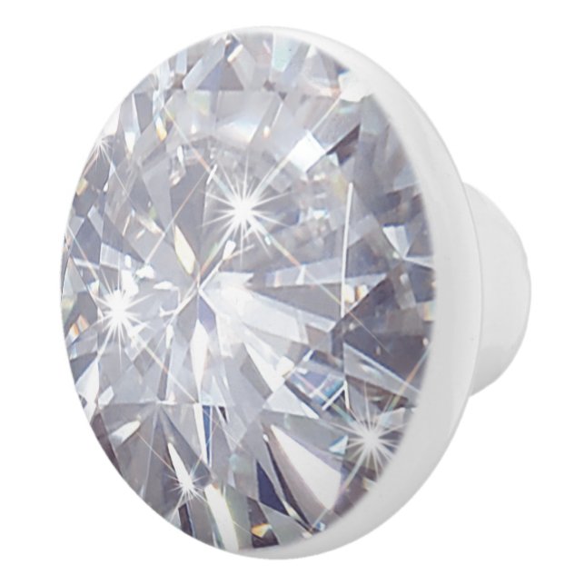 Imitate mit weißem Diamant Keramik Rundknopf Keramikknauf (Rechts)