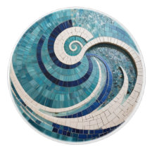 Imitate Mosaik Aqua Blau Wellenender Ozean