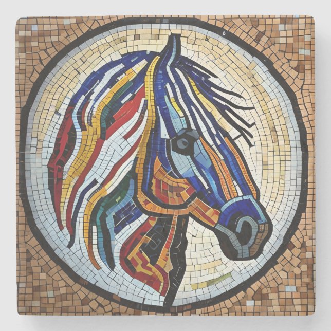 Imitate Mosaik Kunst, Dichtung und Musik Steinuntersetzer (Vorderseite)