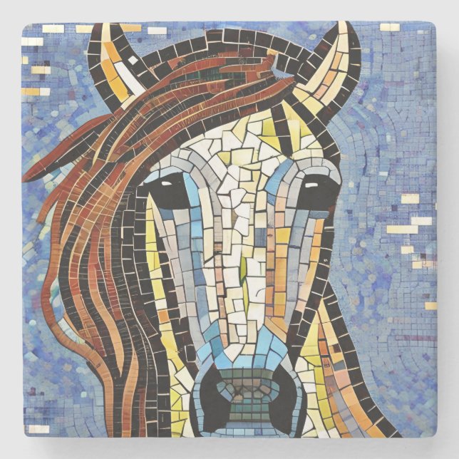 Imitate Mosaik Kunst, Dichtung und Musik Steinuntersetzer (Vorderseite)